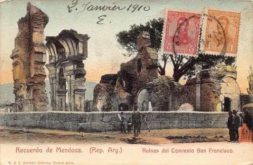 L360 Argentina Recuerdo de Mendoza Ruinas del Convento San Francisco Postkarte