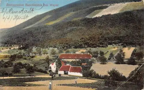 A118 Deutschland 1913 Restauration Buschmühle bei Weyer Berg Vintage Postkarte