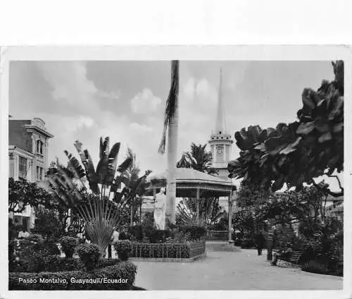 Ecuador 1939 Guayaquil Paseo Montalvo Vintage RPPC Postkarte