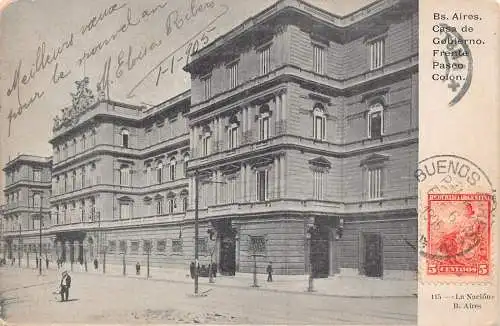 L359 Argentinien 1905 Buenos Aires Casa de Gobierno Frente Paseo Colon Postkarte