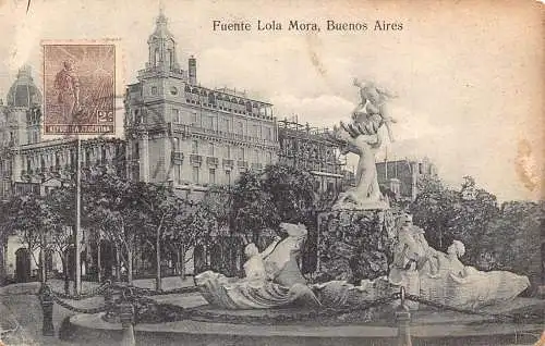 L357 Argentinien Buenos Aires Fuente Lola Mora Brunnen Vintage Postkarte