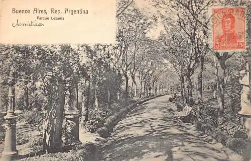 L359 Argentinien Buenos Aires Parque Lezama Park Vintage Postkarte