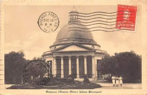 L357 Argentinien 1925 Buenos Aires Belgrano Iglesia Pfarrkirche Postkarte