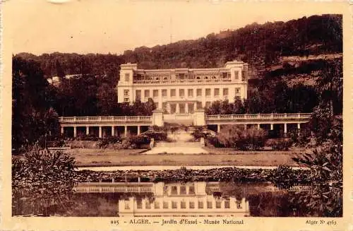 B063 Algerien Algier Jardin d'Essai Musee National Vintage Postkarte