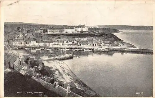 B065 England 1948 West Cliff Whitby Vintage Postkarte