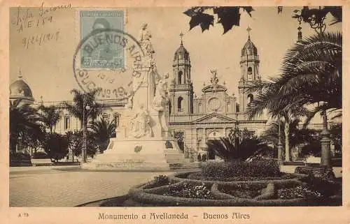L358 Argentinien 1919 Monumento a Avellaneda Buenos Aires Denkmal Postkarte