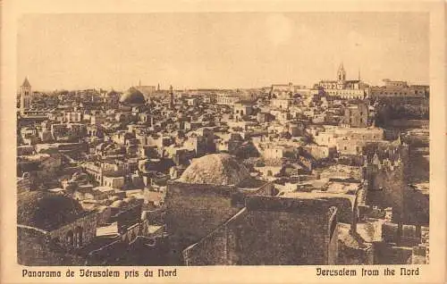 B066 Israel Jerusalem aus dem Norden Vintage Postkarte