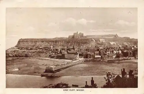 B065 England 1926 East Cliff Whitby RPPC Vintage Postkarte