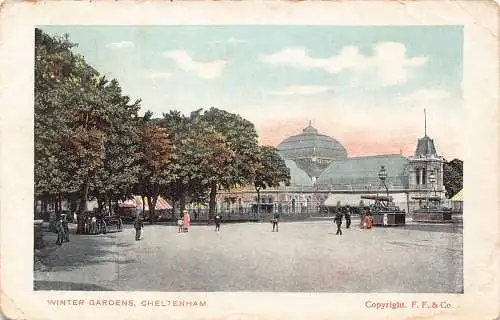 B064 England Winter Gardens Cheltenham Vintage Postkarte