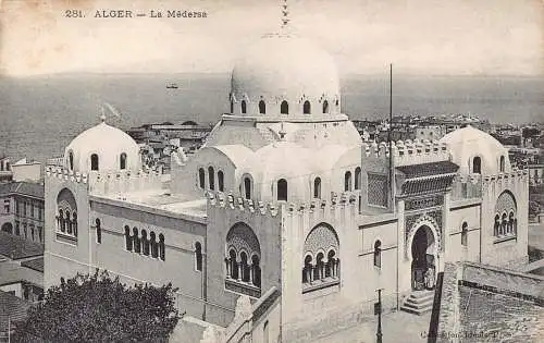 B063 Algerien Algier La Medersa Moschee Vintage Postkarte