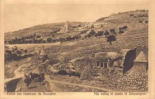 B066 Israel Das Tal der Gräber Josaphats alte Postkarte