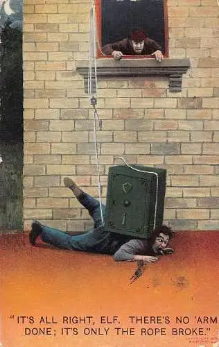 L030 Thieves Vault Bamforth Humor Vintage Postkarte