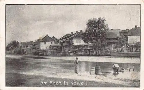 L084 Ukraine 1918 Kowel Kovel deutsche Soldaten Wäsche waschen Postkarte