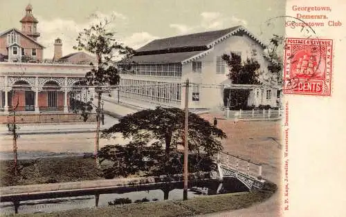 Guyana Georgetown Demerara 1907 Club Vintage Postkarte