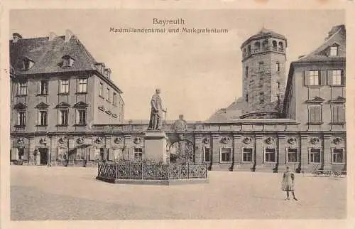 B071 Deutschland 1917 Bayreuth Maximiliandenkmal Markgrafenturm 1. Weltkrieg Feldpostkarte