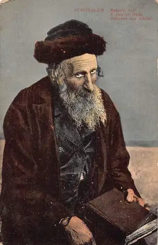 Israel Jerusalem Ein jüdischer Rabi alter Mann Vintage Postkarte
