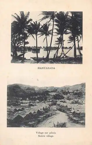 Papua-Neuguinea Hanuabada Ureinwohnerdorf Vintage Postkarte