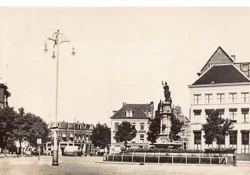 B077 Niederlande Deventer Brink RPPC Vintage Postkarte