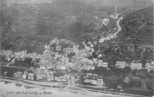 A129 Deutschland 1911 Dorf und Bad Salzig a Rhein Gesamtansicht Vintage Postkarte