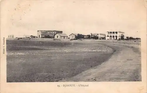 Dschibuti 1927 L'Hopital Krankenhaus Vintage Postkarte