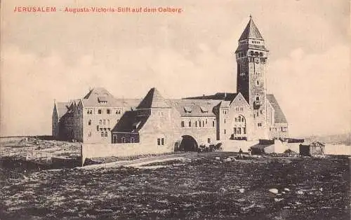 Israel Jerusalem Augusta-Victoria Stift auf Oelberg Vintage Postkarte