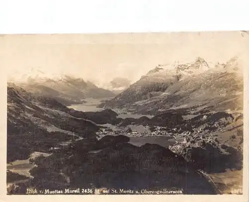 B072 Schweiz Muottas Mureil auf St Moritz Oberengadinerseen RPPC Postkarte