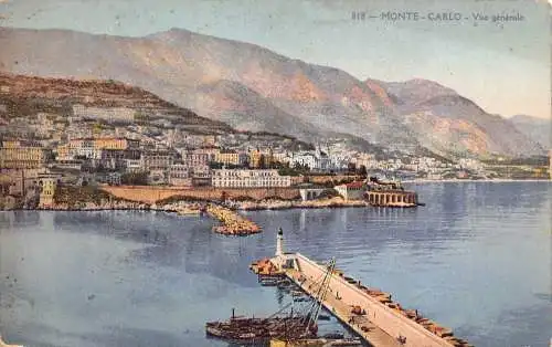 B070 Monaco Monte Carlo Gesamtansicht Vintage Postkarte