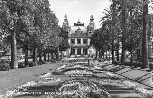 B070 Monaco Monte Carlo Jardins Gardens Casino RPPC Vintage Postkarte