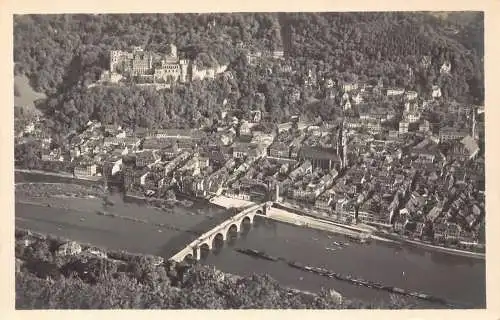 B072 Deutschland Heidelberg vom Heiligenberg gesehen Vintage Postkarte
