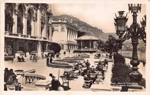 B070 Monaco Monte Carlo Terrasses du Casino RPPC Vintage Postkarte