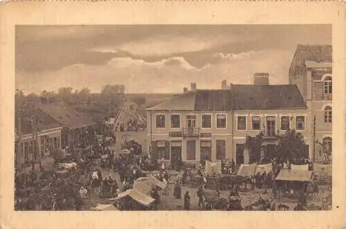 B069 Polen Ostrolenka von dem Fall Marktplatz Brücke Postkarte