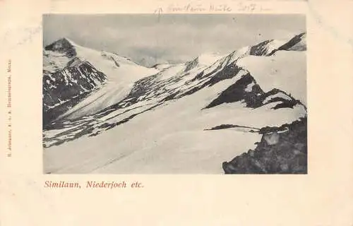 A120 Italien Similaun Niederjoch Gletscher Berggipfel Vintage Postkarte
