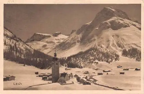 A121 Österreich 1926 Lech Vorarlberg Mit Omeshorn Hasenfluh Mounta Schnee Postkarte