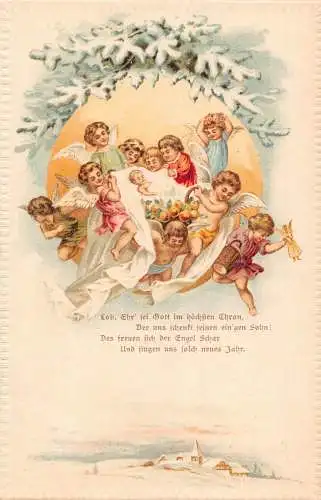 L091 Deutschland 1906 Engel Cherubs Fantasie Postkarte