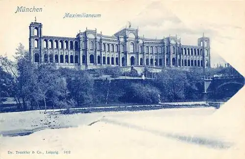 L020 Deutschland München Maximilianeum Schloss Vintage Postkarte
