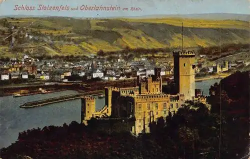 L017 Deutschland 1918 Burg Stolzenfels Oberlahnstein Feldpost 1. Weltkrieg Vintage Postkarte