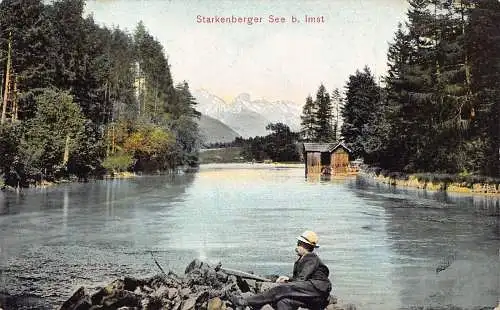 A122 Österreich 1911 Starkenberger See b Imst See Mann Fischerei Postkarte