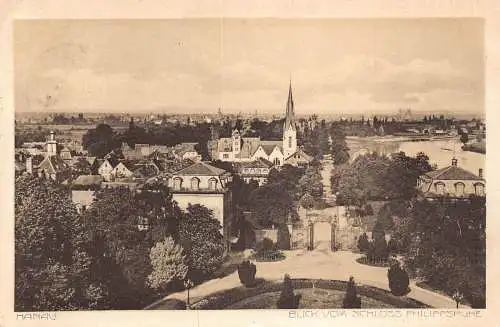 L021 Deutschland 1914 Hanau Blick vom Schloss, Kirche Vintage Postkarte
