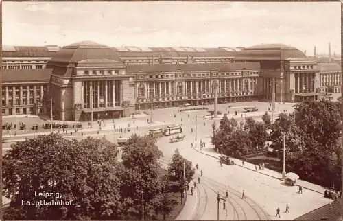 L020 Deutschland 1927 Leipziger Bahnhof Trans RPPC Vintage Postkarte