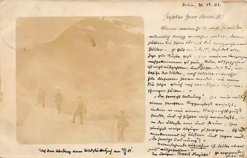 A120 Echt Foto Sepia 1901 Bergsteiger Touristen auf Berg Deutschland Postkarte