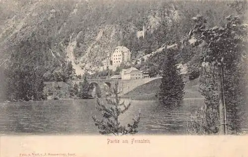 A122 Österreich Partie am Fernstein Brücke See Vintage Postkarte
