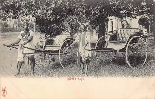 B078 Südafrika 1904 Riksha Boys Native Ethnic Vintage Postkarte