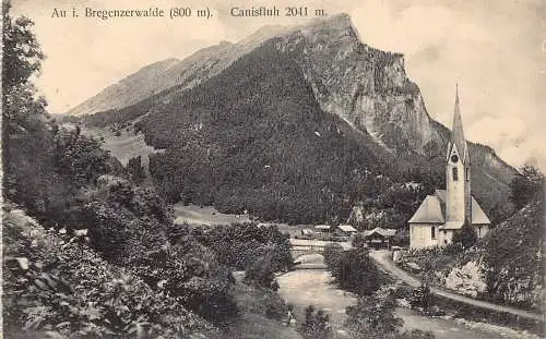 A122 Österreich Au I Bregenzerwalde Canisfluh Berggipfelkirche Vintage Postkarte