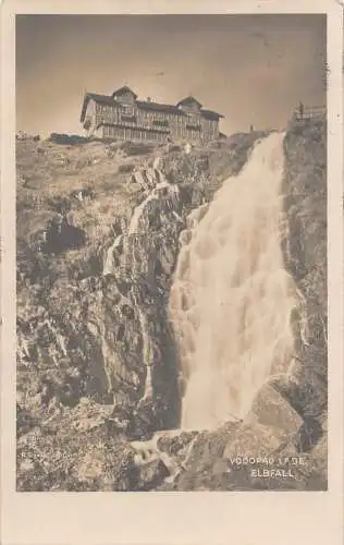 B079 Tschechien Vodopad Lade Elbfall Wasserfall RPPC 1913 Vintage Postkarte