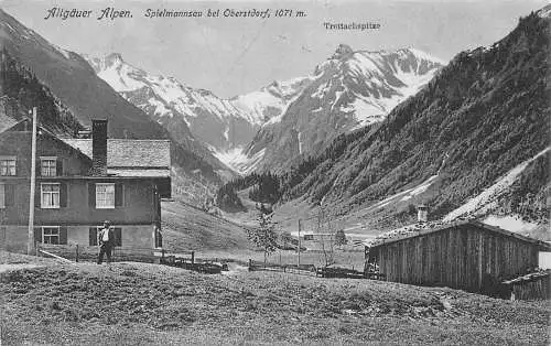 A122 Deutschland Allgäuer Alpen Spielmannsau bei Oberstdorf Berg Postkarte