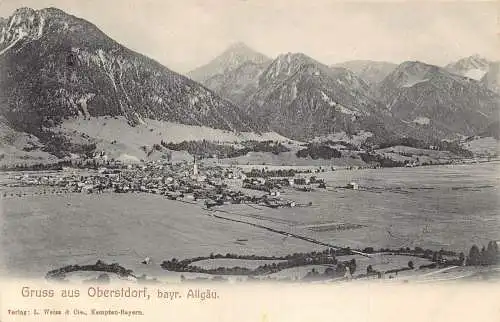 A123 Deutschland Gruss aus Oberstdorf Bayr Allgäuer Berg Vintage Postkarte