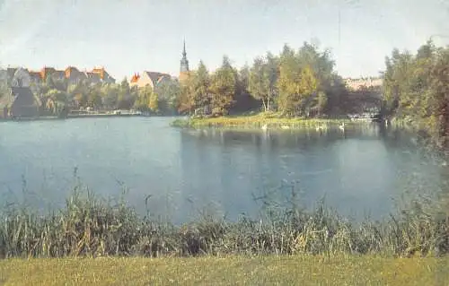A124 Deutschland Kiel Hohenzollernpark Park See Vintage Postkarte