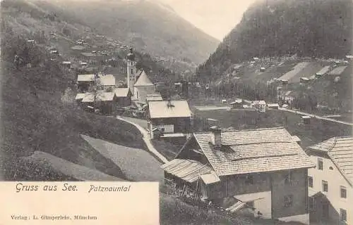 A122 Österreich Gruss aus See Pautznauntal Paznaun Gesamtansicht Vintage Postkarte