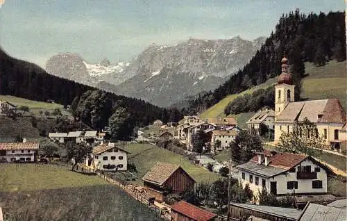 A123 Deutschland Ramsau gegen Reiteralpe Berg Vintage Postkarte