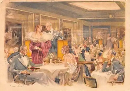 B083 Werbung Rio Rita Bar mit Orchester Berlin Elegante Menschen Postkarte